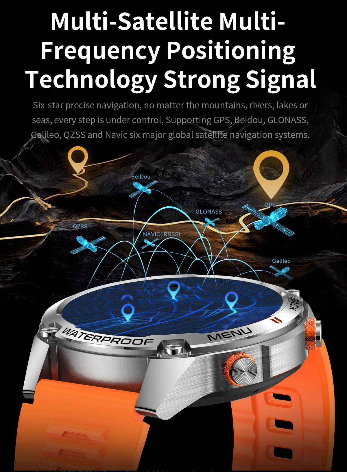 SENBONO Smart Outdoor Watch G100 Sports Watch 1.43 Inch GPS Bluetooth Calling Voice Assistant Remote Camera Fitness Tracker Smart Sports Glasses