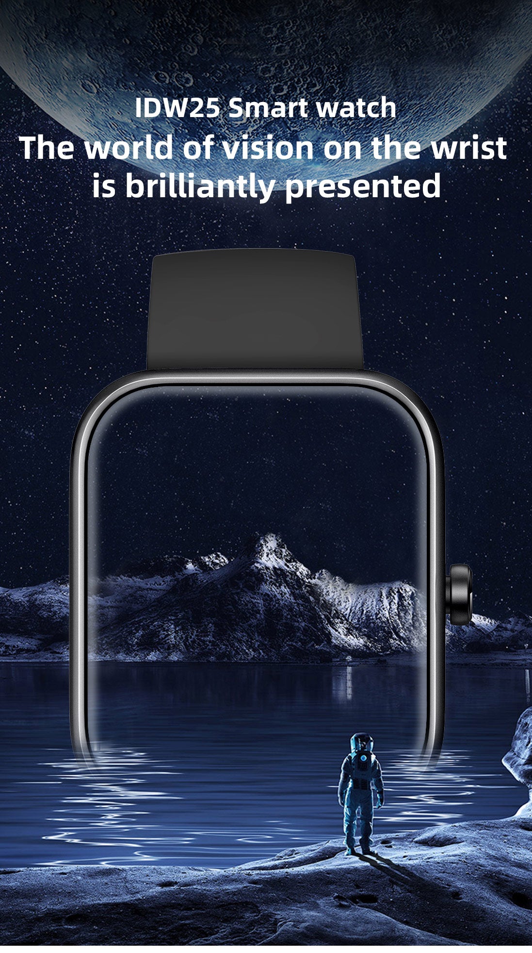 SENBONO Smartwatch IDW25 full screen touch IP68 waterproof 1.83-inch custom dial female health tracking, monitoring heart rate blood oxygen and other health data