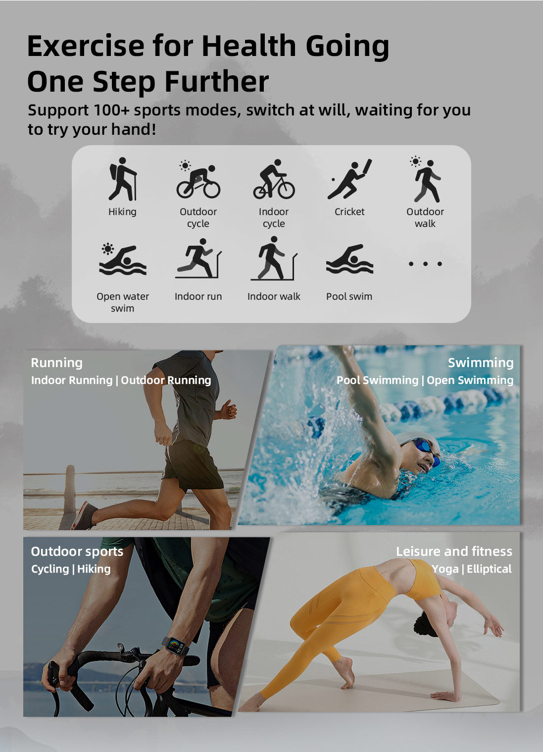 SENBONO Smartwatch IDW25 full screen touch IP68 waterproof 1.83-inch custom dial female health tracking, monitoring heart rate blood oxygen and other health data