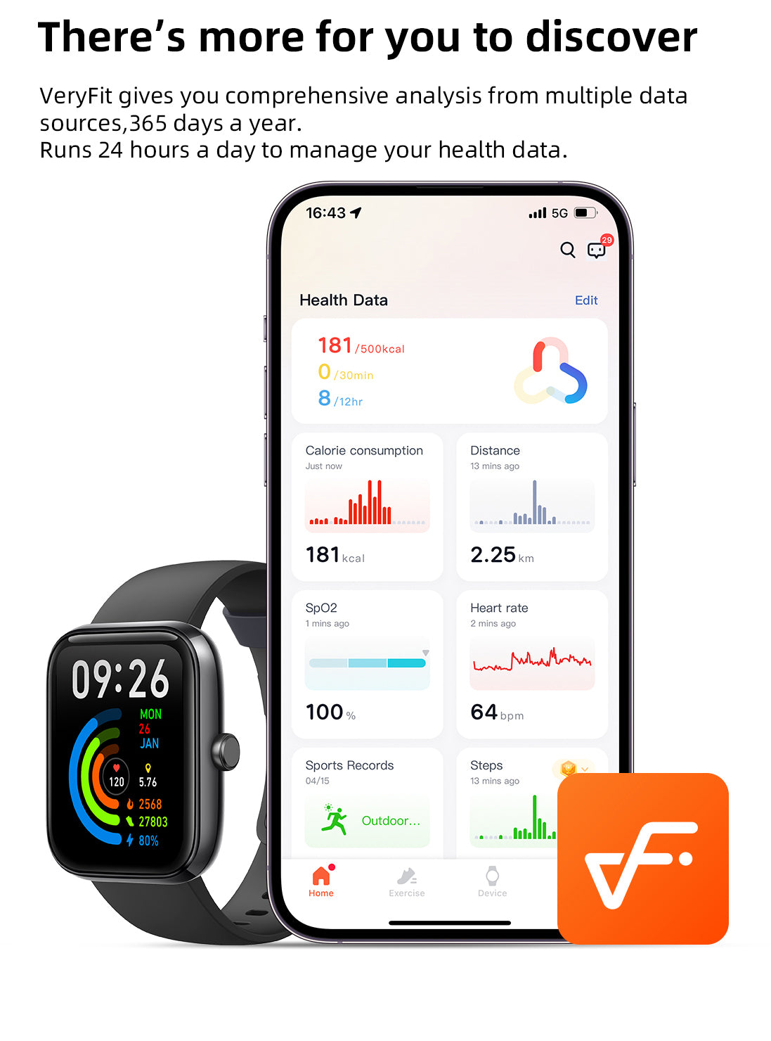 SENBONO Smartwatch IDW25 full screen touch IP68 waterproof 1.83-inch custom dial female health tracking, monitoring heart rate blood oxygen and other health data