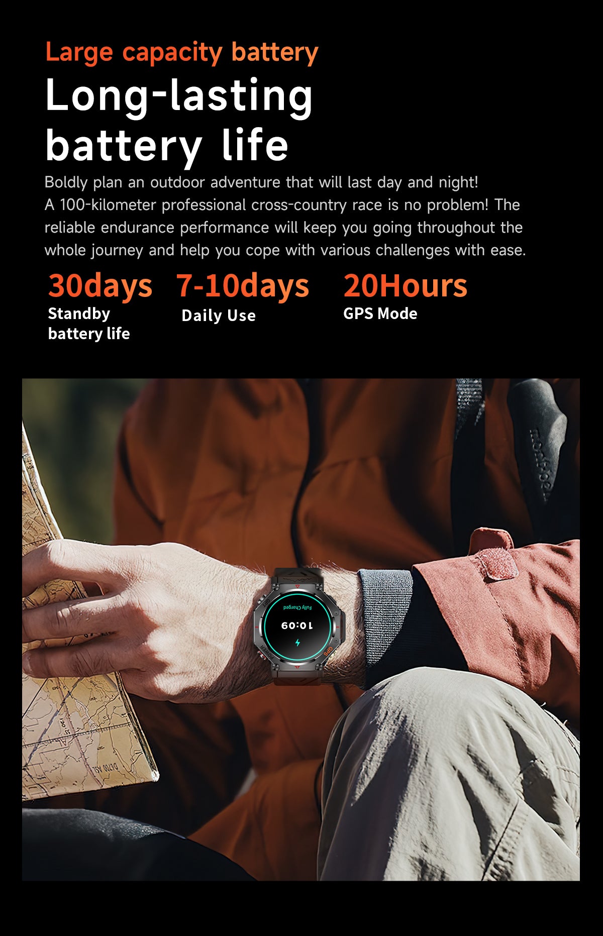 SENBONO Smartwatch KC91 supports AI voice assistant + AI watch face GPS positioning Bluetooth answering, health monitoring and other functions, and is a must-have item for outdoor activities.