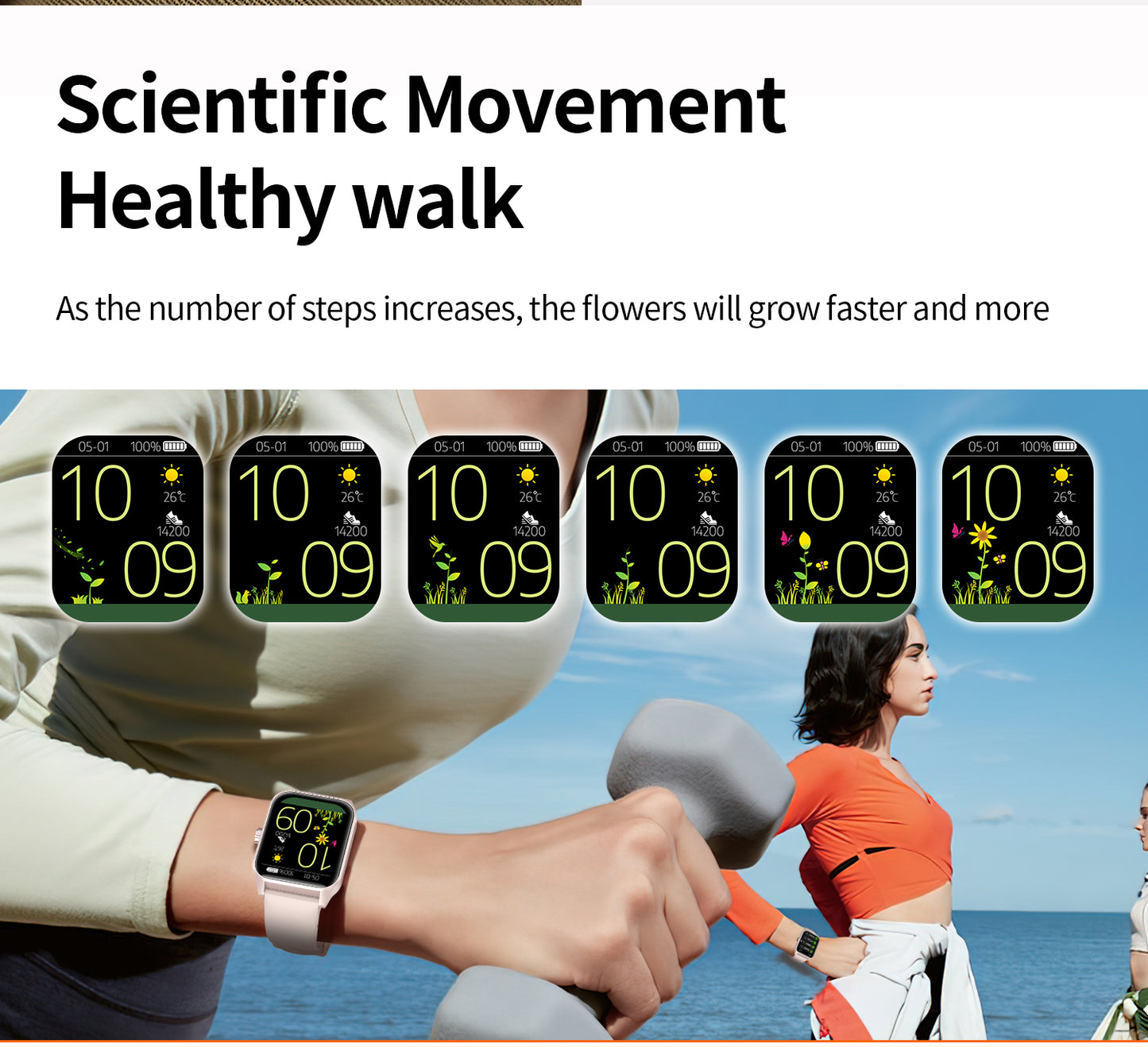 SENBONO Smart Watch V25Z Bluetooth Call 1.85 inches 240*284 HD large screen 3D dynamic dial 60HZ high refresh rate IP68 waterproof Daily use Message push Multiple health function monitoring