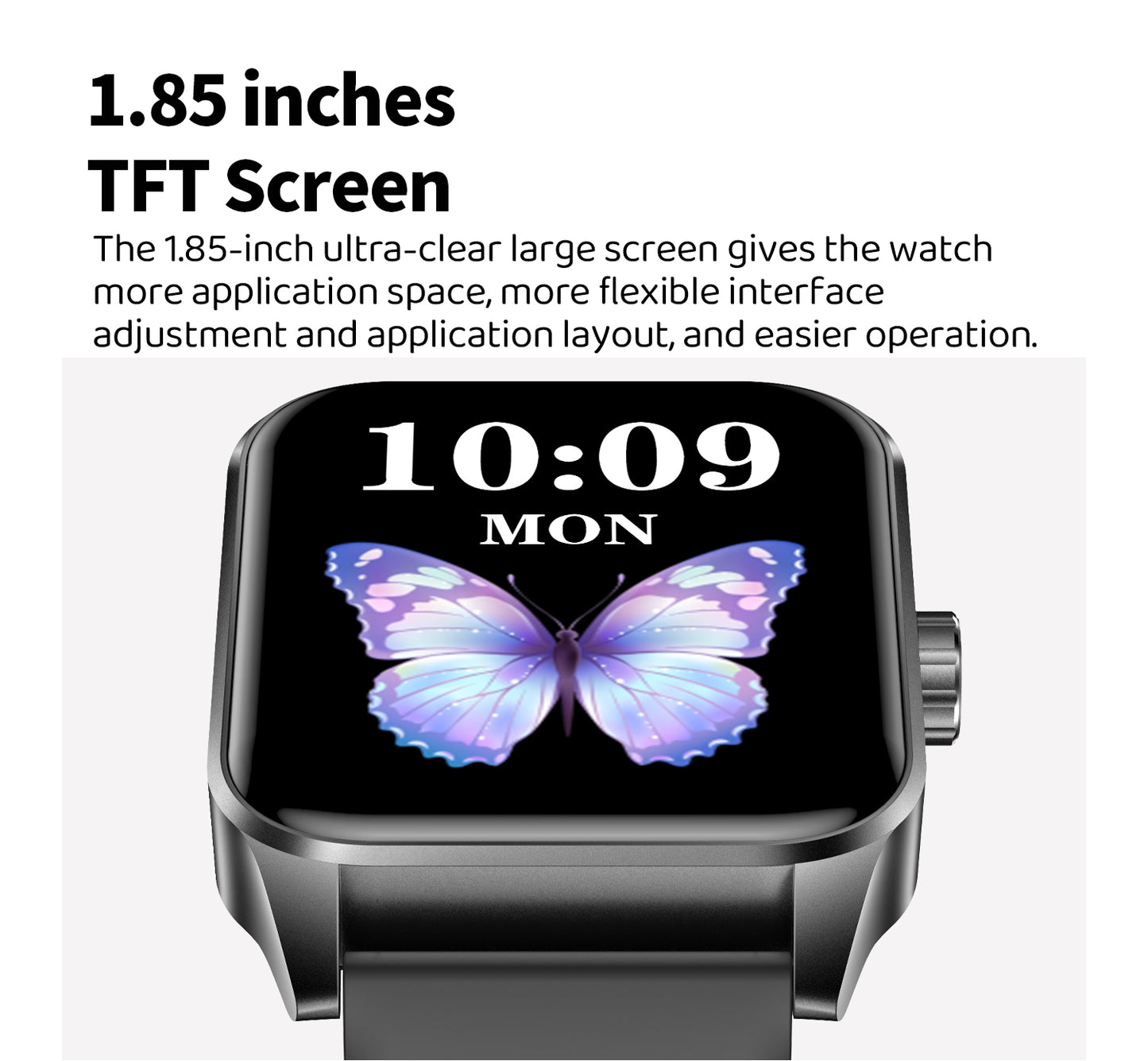 SENBONO Smart Watch V25Z Bluetooth Call 1.85 inches 240*284 HD large screen 3D dynamic dial 60HZ high refresh rate IP68 waterproof Daily use Message push Multiple health function monitoring