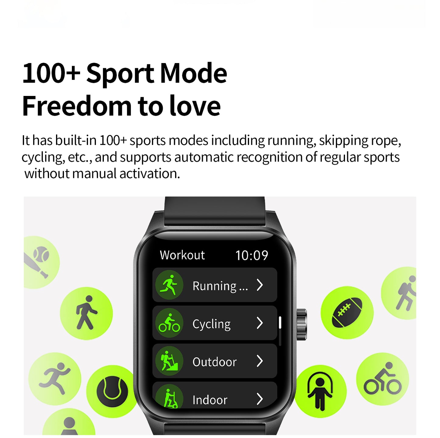SENBONO Smart Watch V25Z Bluetooth Call 1.85 inches 240*284 HD large screen 3D dynamic dial 60HZ high refresh rate IP68 waterproof Daily use Message push Multiple health function monitoring