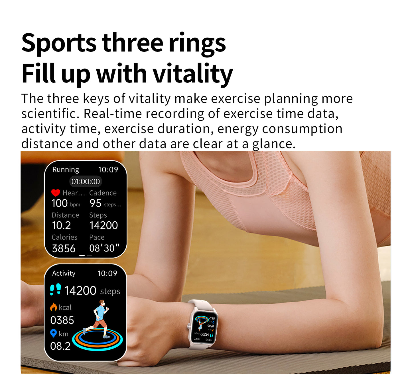 SENBONO Smart Watch V25Z Bluetooth Call 1.85 inches 240*284 HD large screen 3D dynamic dial 60HZ high refresh rate IP68 waterproof Daily use Message push Multiple health function monitoring