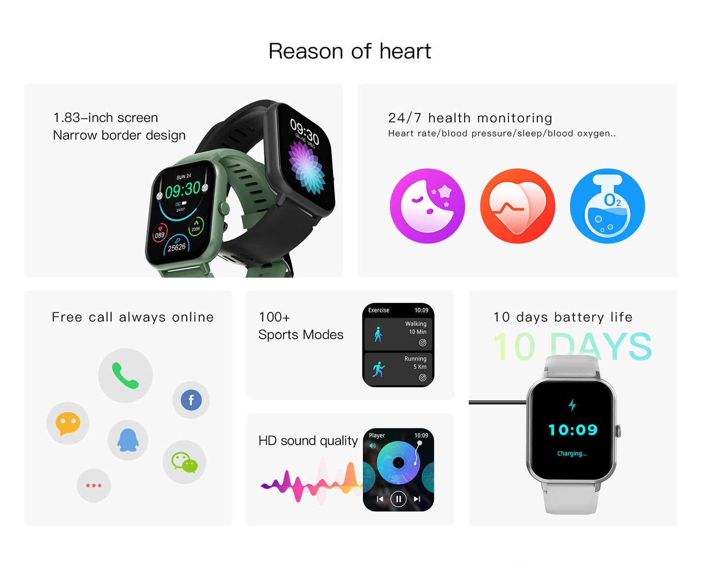 SENBONO ZL54CJ Fashion Smart watch unisex and equipped with wireless call menstrual reminder, heart rate monitoring, IP68 waterproof, one-button SOS rescue