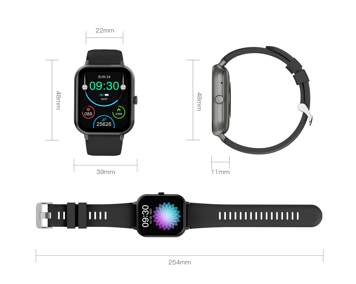 SENBONO ZL54CJ Fashion Smart watch unisex and equipped with wireless call menstrual reminder, heart rate monitoring, IP68 waterproof, one-button SOS rescue