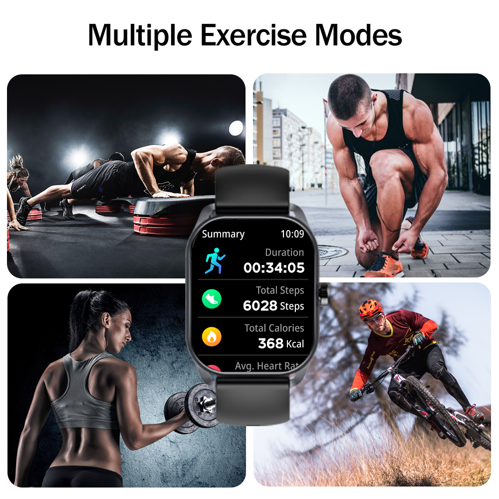 SENBONO Smartwatch JX629 curved 2.01-inch IPS screen 300mAh battery heart rate and blood oxygen monitoring Bluetooth 5.3+EDR compatible with Android and iOS