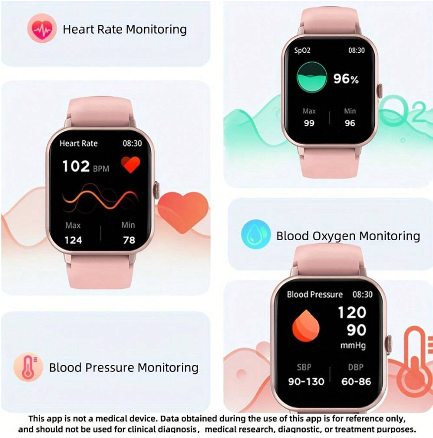 SENBONO ZL54CJ Fashion Smart watch unisex and equipped with wireless call menstrual reminder, heart rate monitoring, IP68 waterproof, one-button SOS rescue