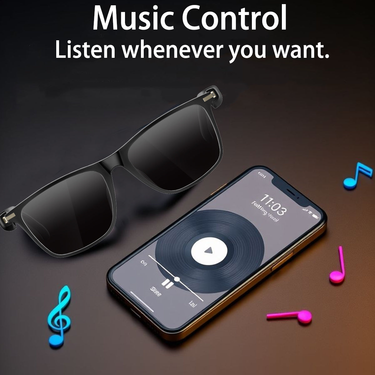SENBONO smart glasses M01 wireless Bluetooth answering remote photography built-in speaker and microphone for no-feel wear, a must-have for going out
