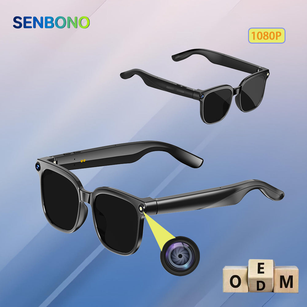 SENBONO M02S AI Smart Translation Glasses 8MP camera object recognition Real-time translation Comfortable to wear Video recording, photography and sports sunshine glasses