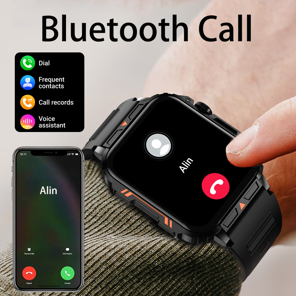 SENBONO Smartwatch L81 encoder 1.95 inches, supports heart rate Blood oxygen and other monitoring, step counting and other functions, two colors optional