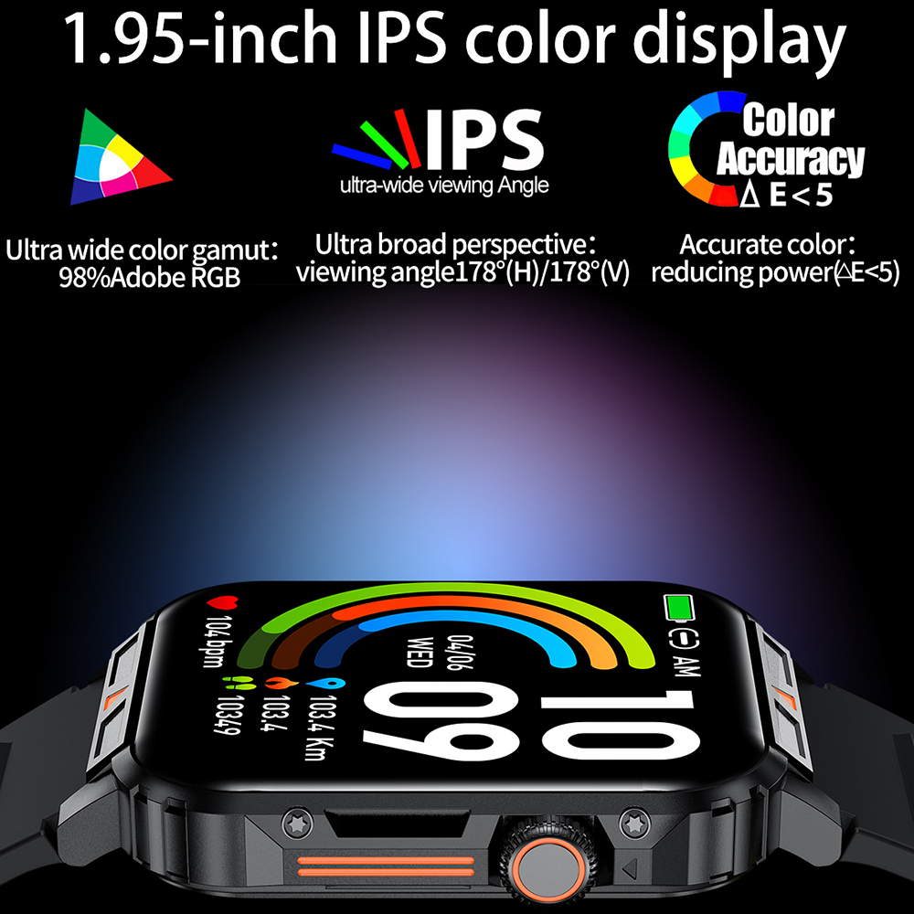 SENBONO Smartwatch L81 encoder 1.95 inches, supports heart rate Blood oxygen and other monitoring, step counting and other functions, two colors optional