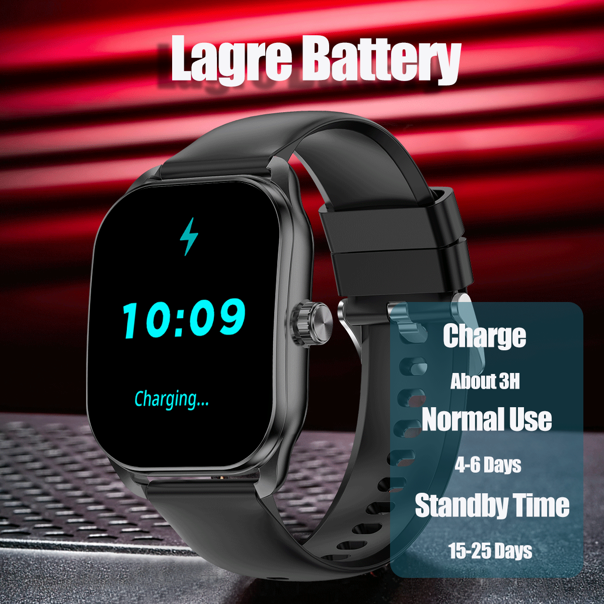 SENBONO Smartwatch JX629 curved 2.01-inch IPS screen 300mAh battery heart rate and blood oxygen monitoring Bluetooth 5.3+EDR compatible with Android and iOS