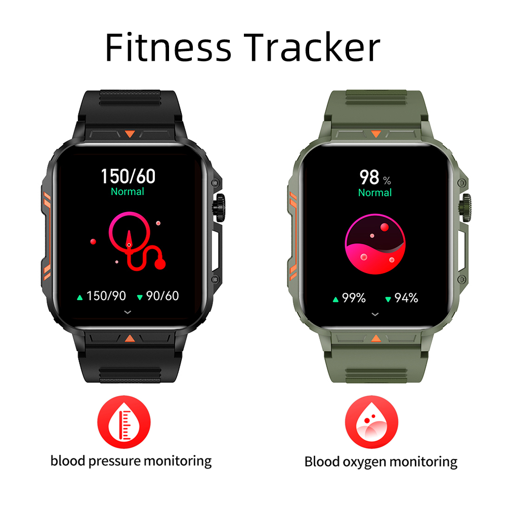 SENBONO Smartwatch L81 encoder 1.95 inches, supports heart rate Blood oxygen and other monitoring, step counting and other functions, two colors optional