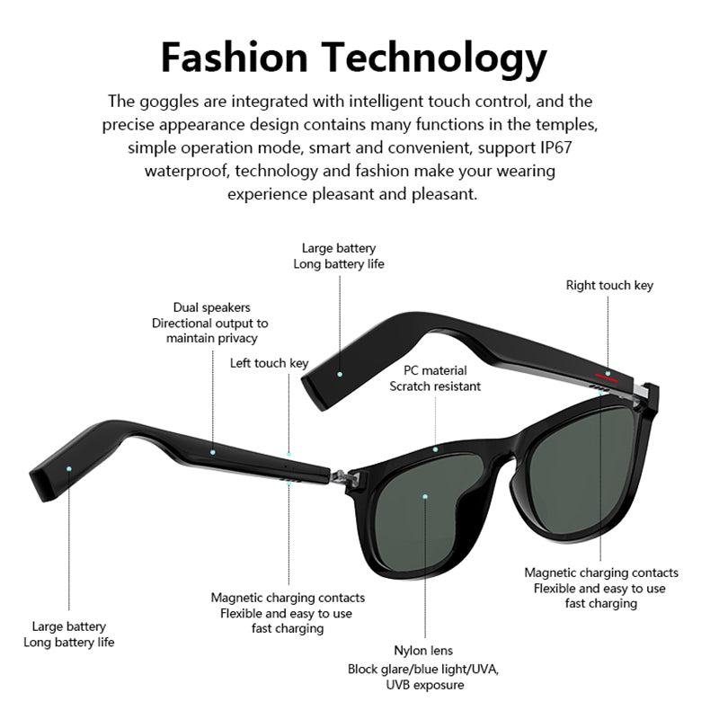 SENBONO E13 Smart glasses Sports Bluetooth Headset Smart sunGlasses For Andriod iOS US